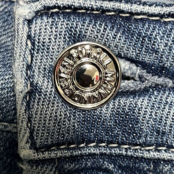 7 For All Mankind Luxe Vintage Ultra High Rise Slim Kick Jeans 25 Button Fly - Picture 13 of 17